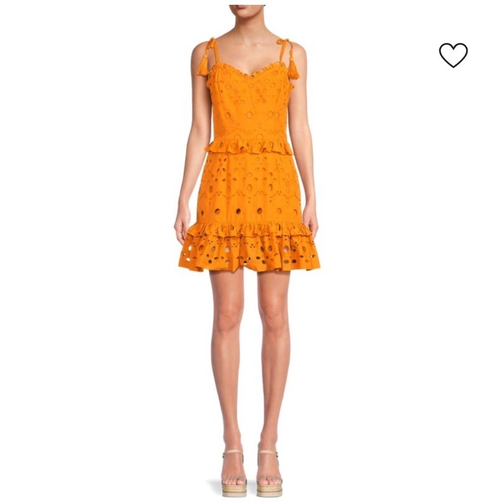 NEW WALTER BAKER Misty Eyelet Ginger Eye Ruffle Cotton Mini Dress
